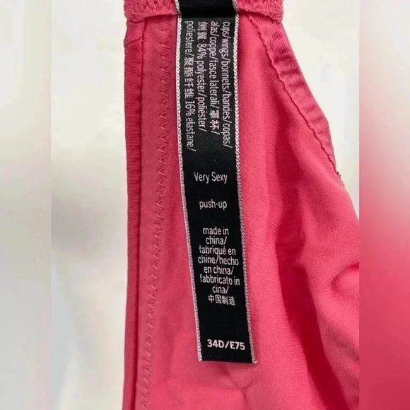 Victoria's Secret Very Sexy Push Up Padded Underwire Coral Bra, 34D - Picture 7 of 8